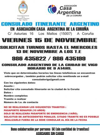 Consulado itinerante da República Arxentina en A Coruña